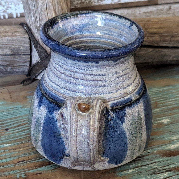 Vintage Pottery Stoneware Blue Mug - Picture 6 of 8